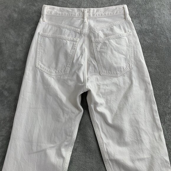 Agolde 90s Pinch Waist Jeans Womens Size 26x29” White High Rise Straight Cotton - Picture 12 of 12